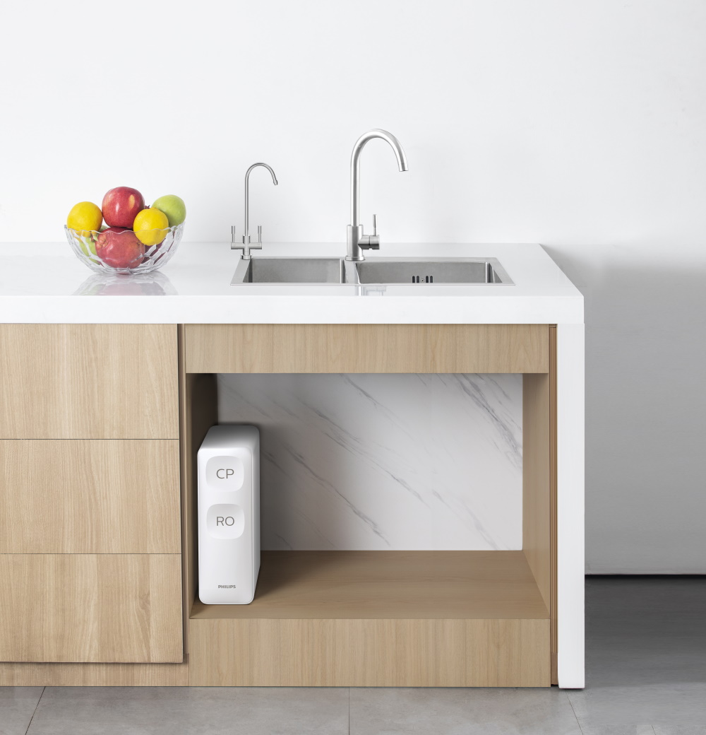 Пример размещения фильтра AUT3015/10 в кухонном шкафу